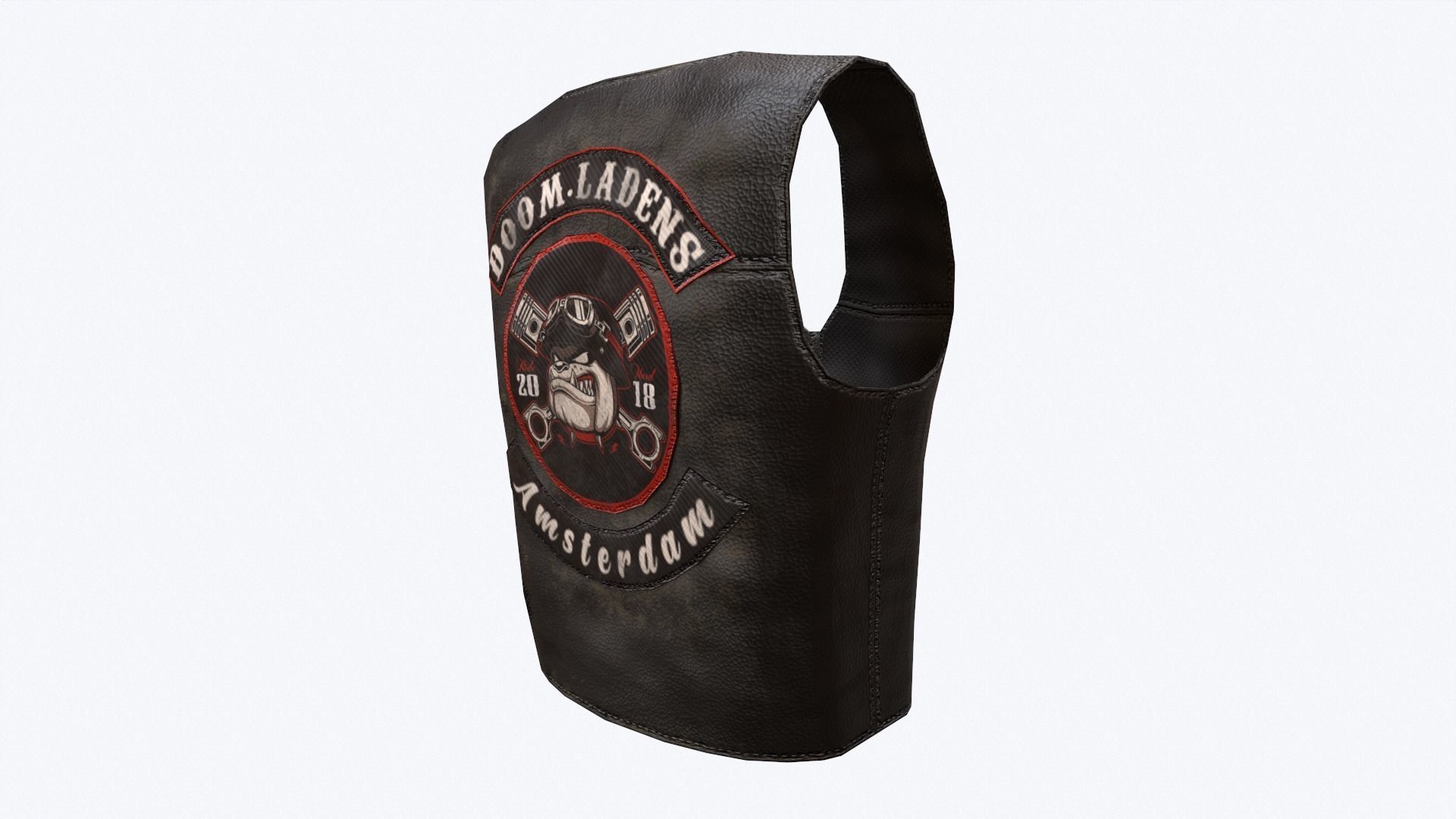 Biker Vest Low-poly 3D model_4