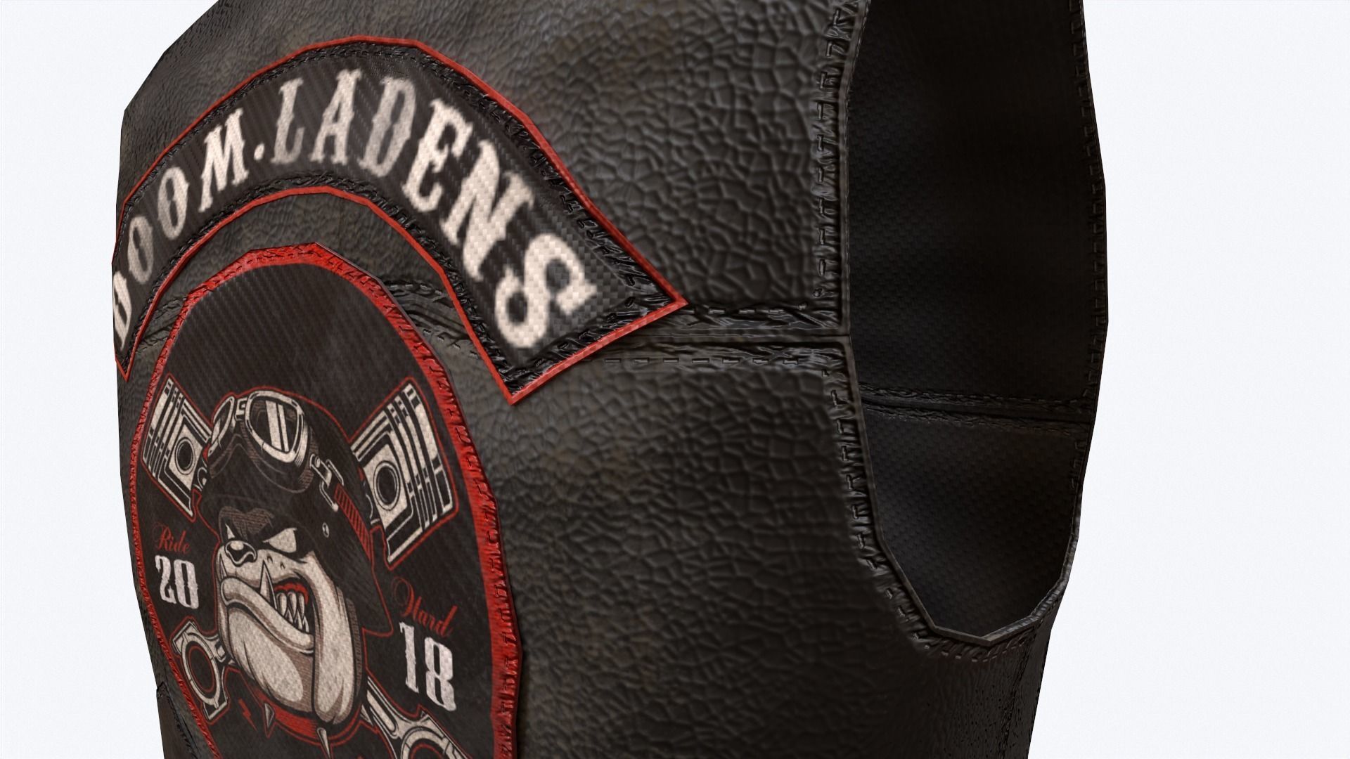 Biker Vest Low-poly 3D model_9