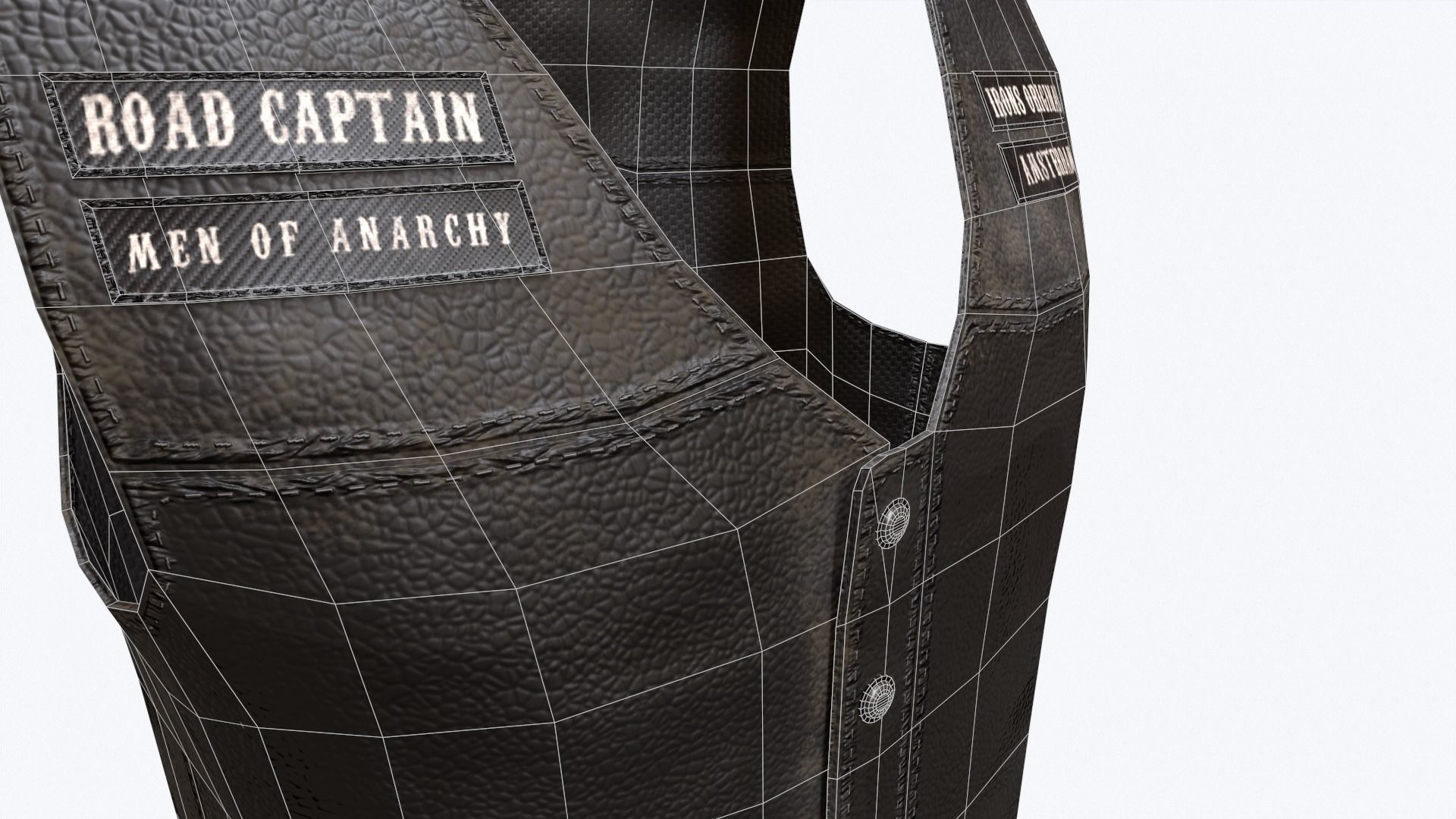 Biker Vest Low-poly 3D model_19