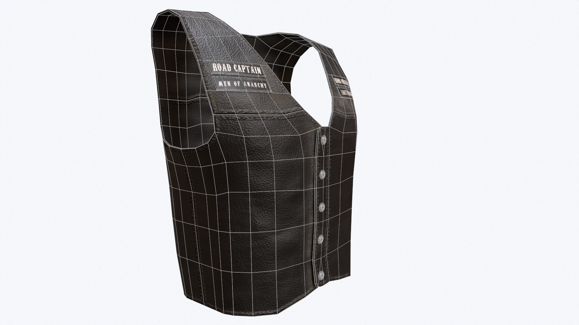 Biker Vest Low-poly 3D model_15