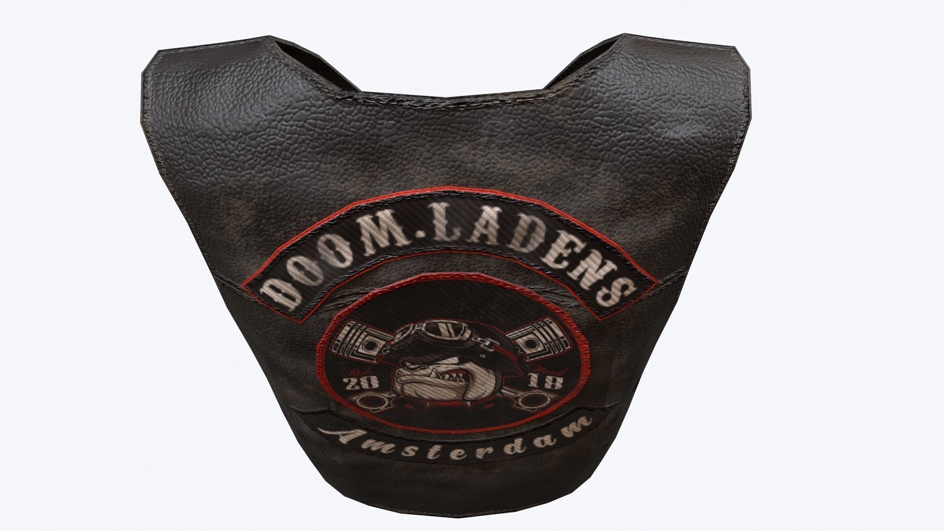 Biker Vest Low-poly 3D model_10