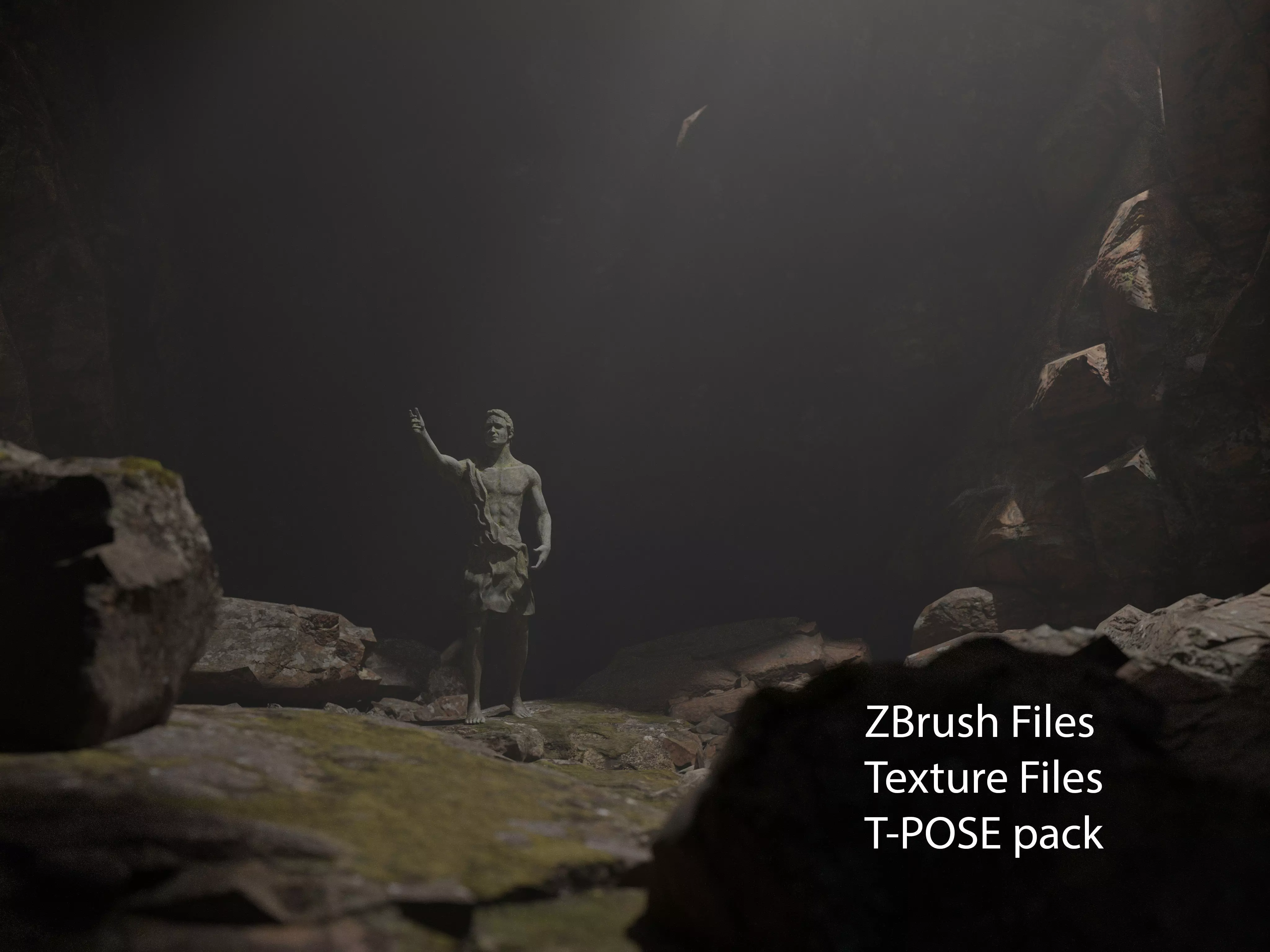 Ancient roman statue 3D model