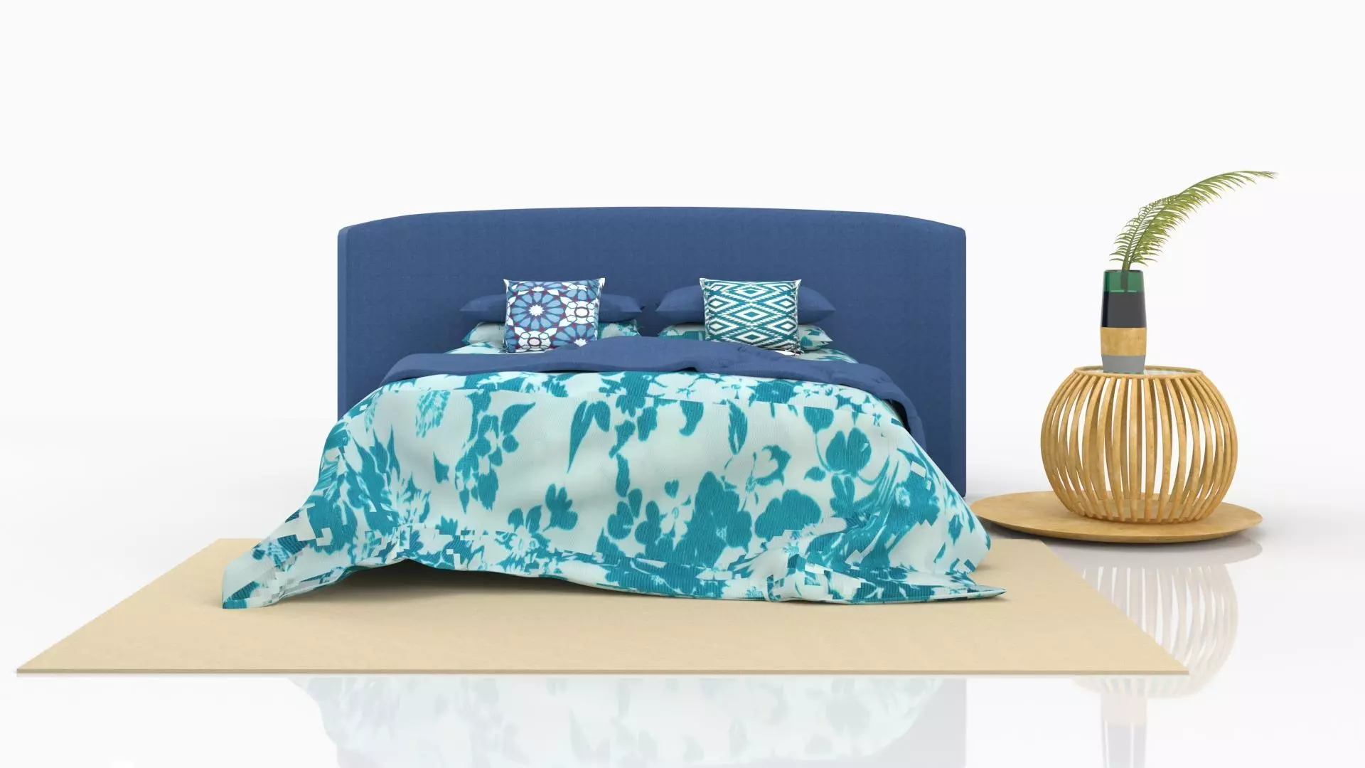 Tara Bed serie California dream Low-poly 3D model
