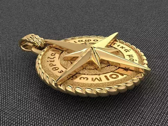 pendant Gold Compass 3D print model