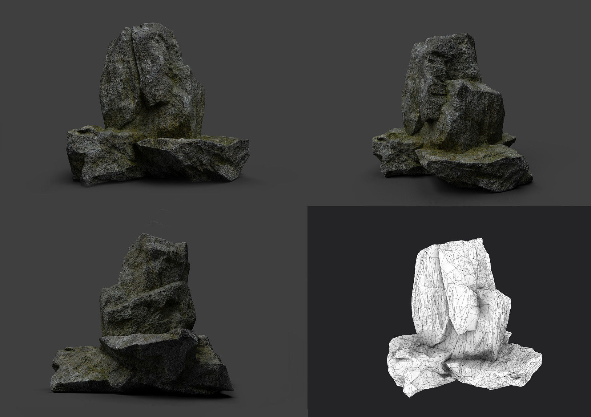 Rock Collection 007 Low-poly 3D model_7