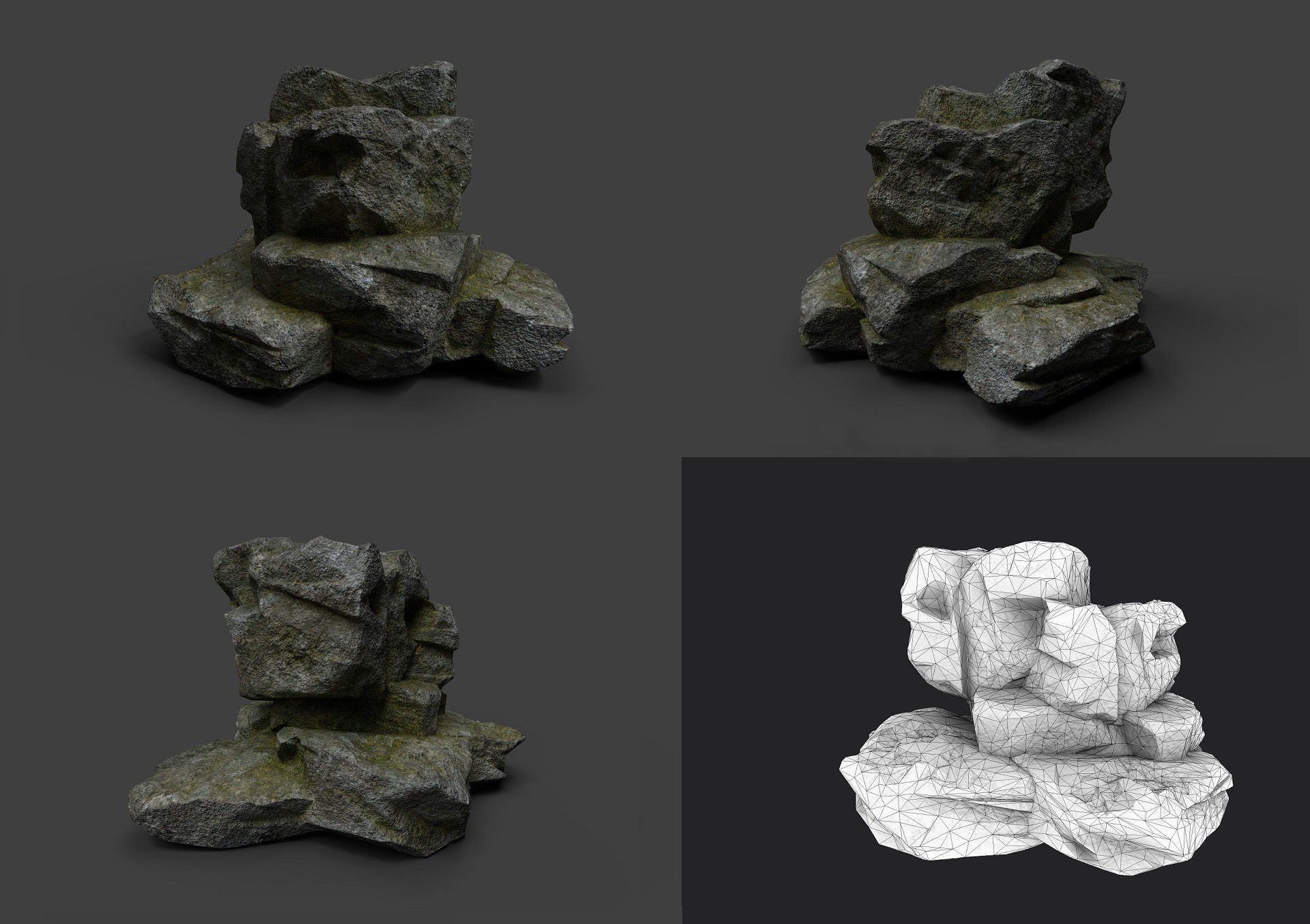 Rock Collection 007 Low-poly 3D model_9