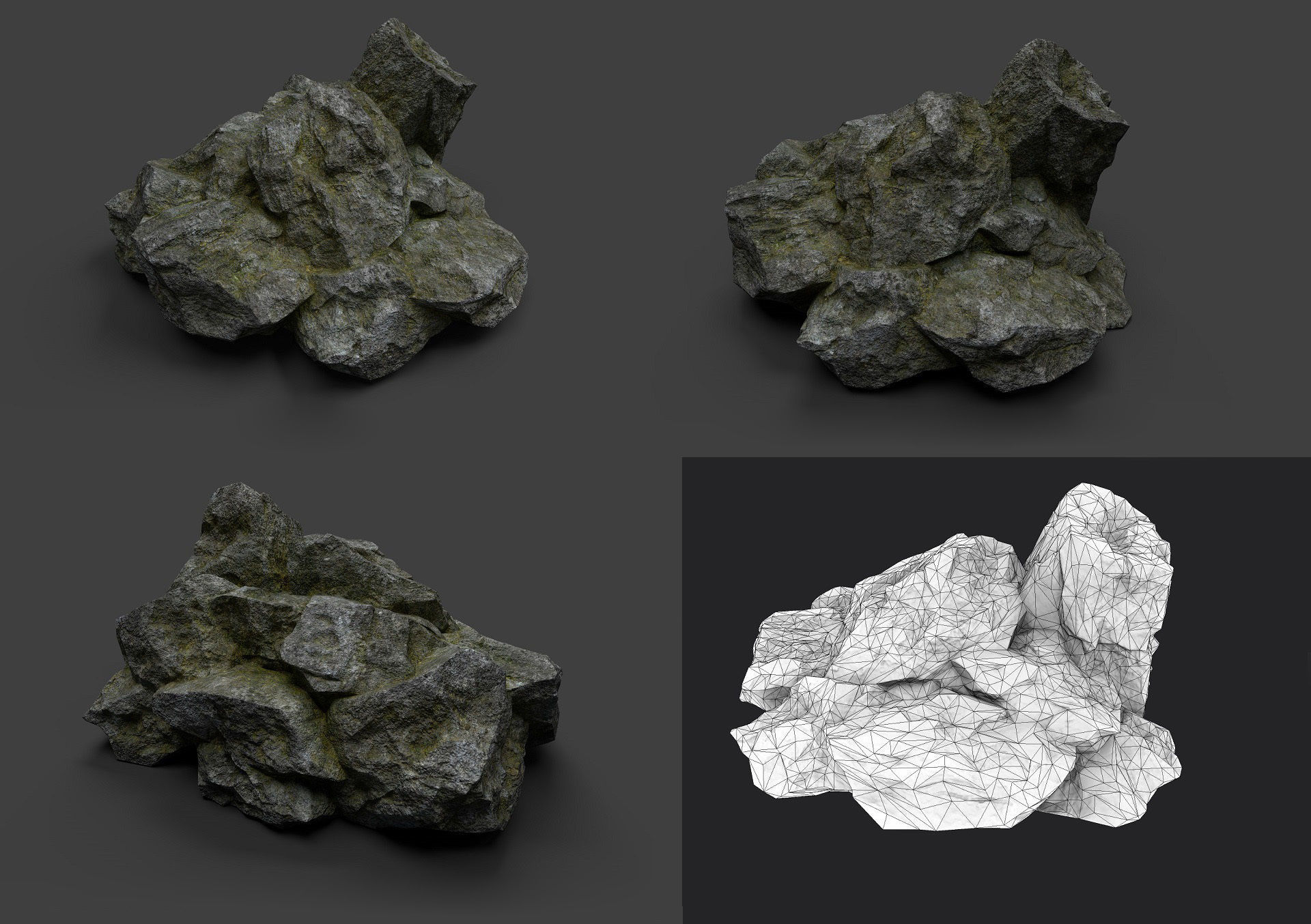 Rock Collection 007 Low-poly 3D model_1