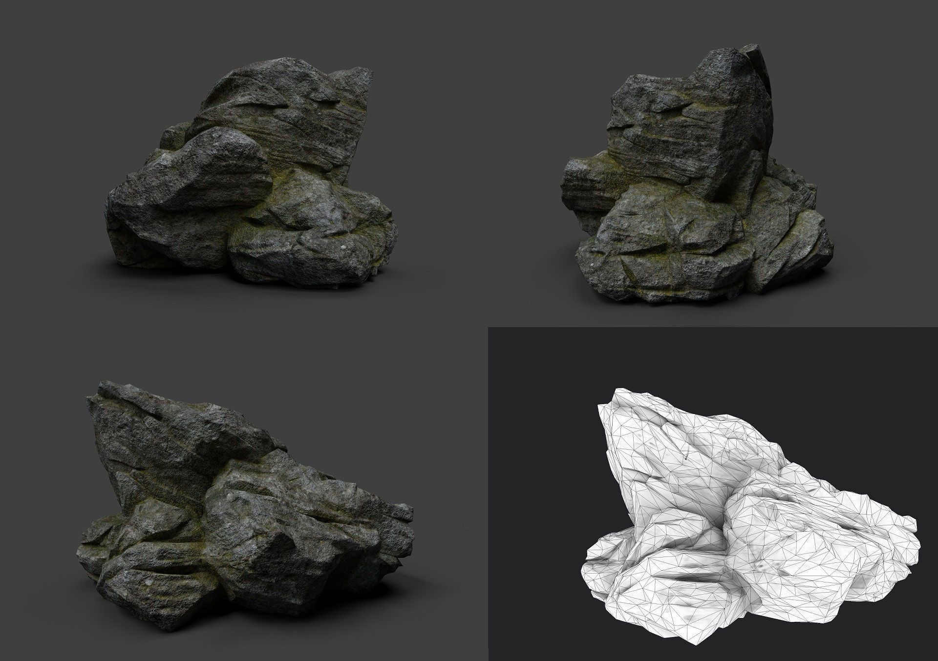 Rock Collection 007 Low-poly 3D model_8