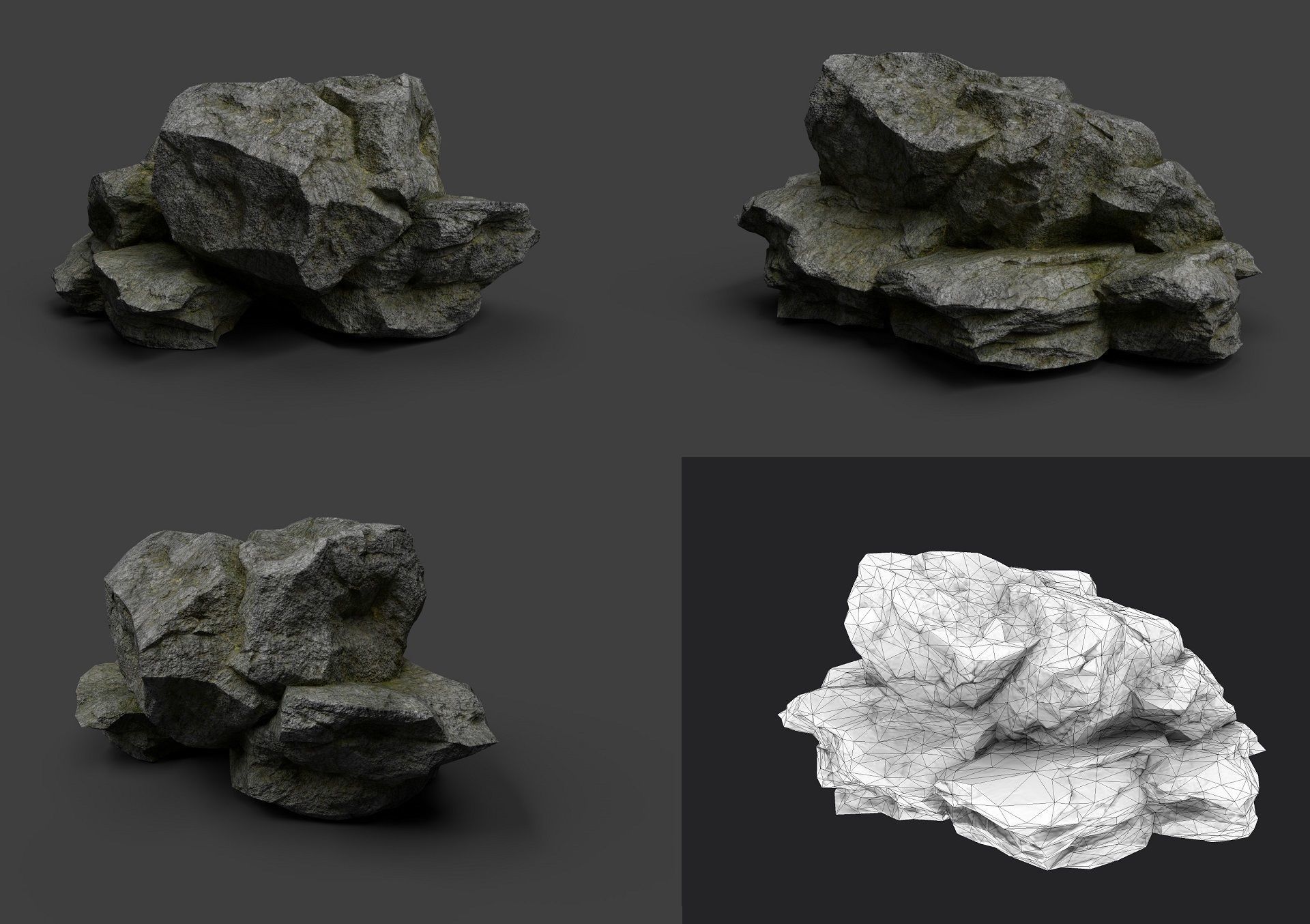 Rock Collection 007 Low-poly 3D model_6