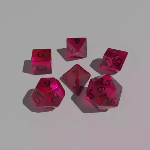 Pink Clear Dice Set