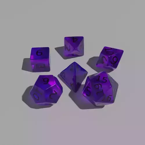 Purple Clear Dice