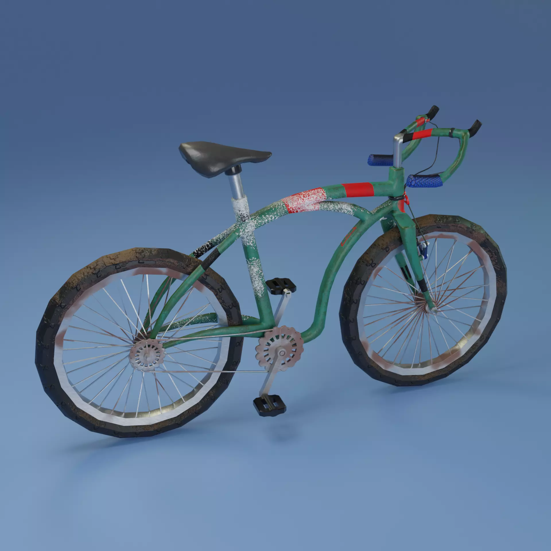 Bicycle LOW POLY BPR Low-poly 3D model_0