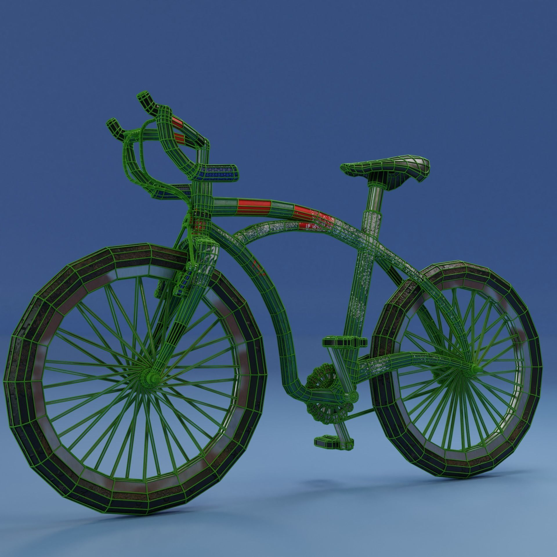 Bicycle LOW POLY BPR Low-poly 3D model_7