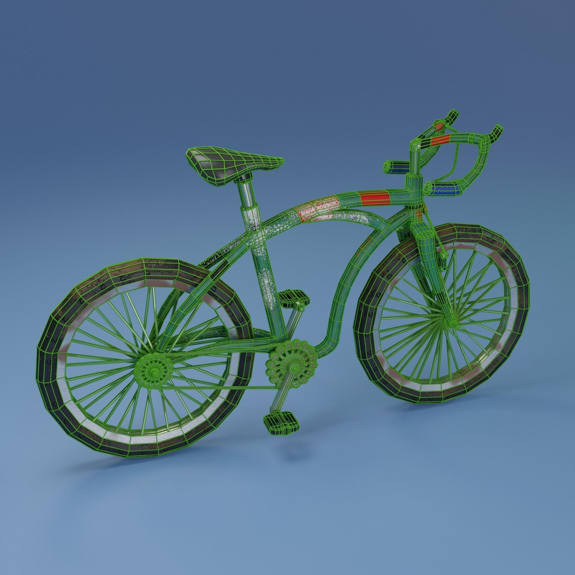 Bicycle LOW POLY BPR Low-poly 3D model_6