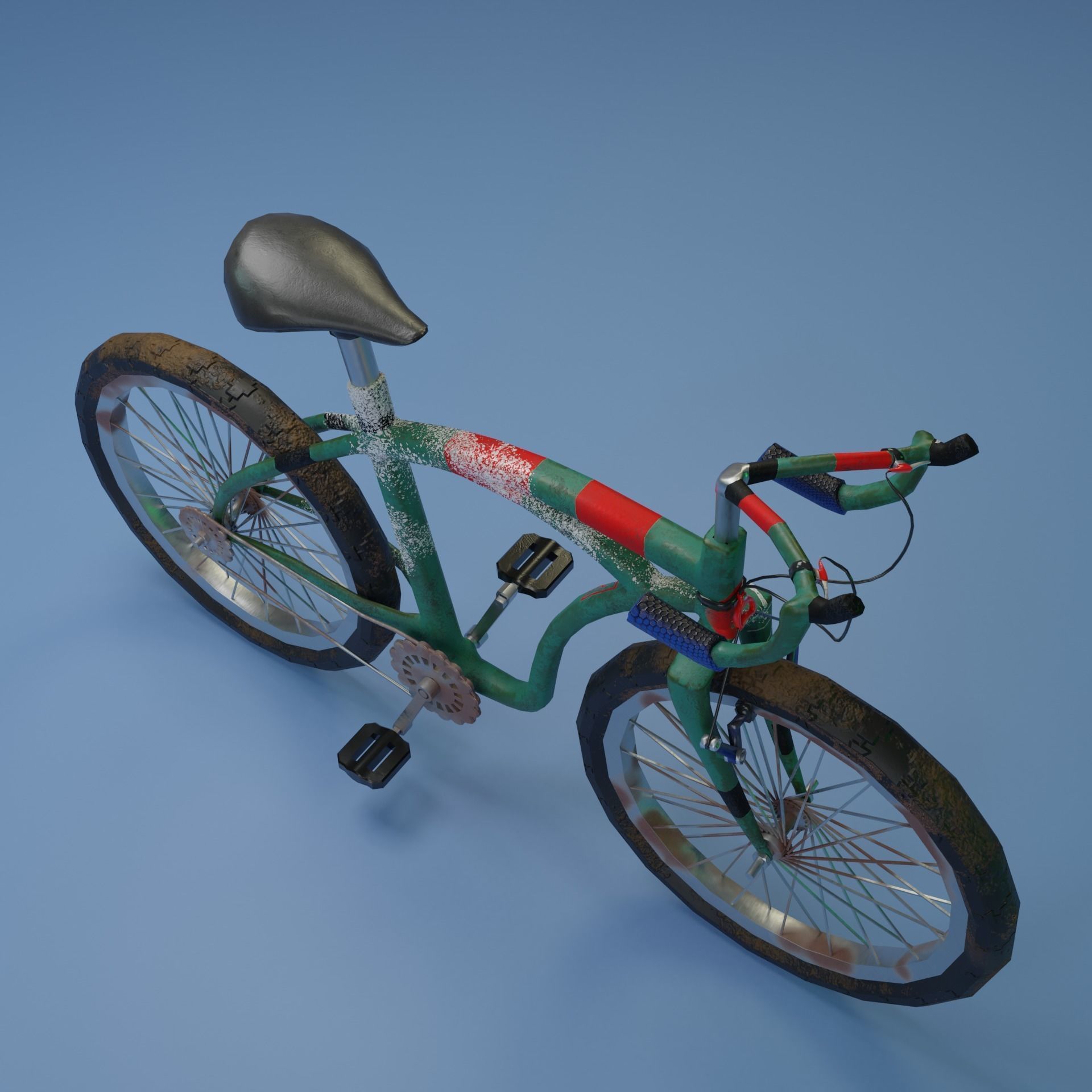 Bicycle LOW POLY BPR Low-poly 3D model_5