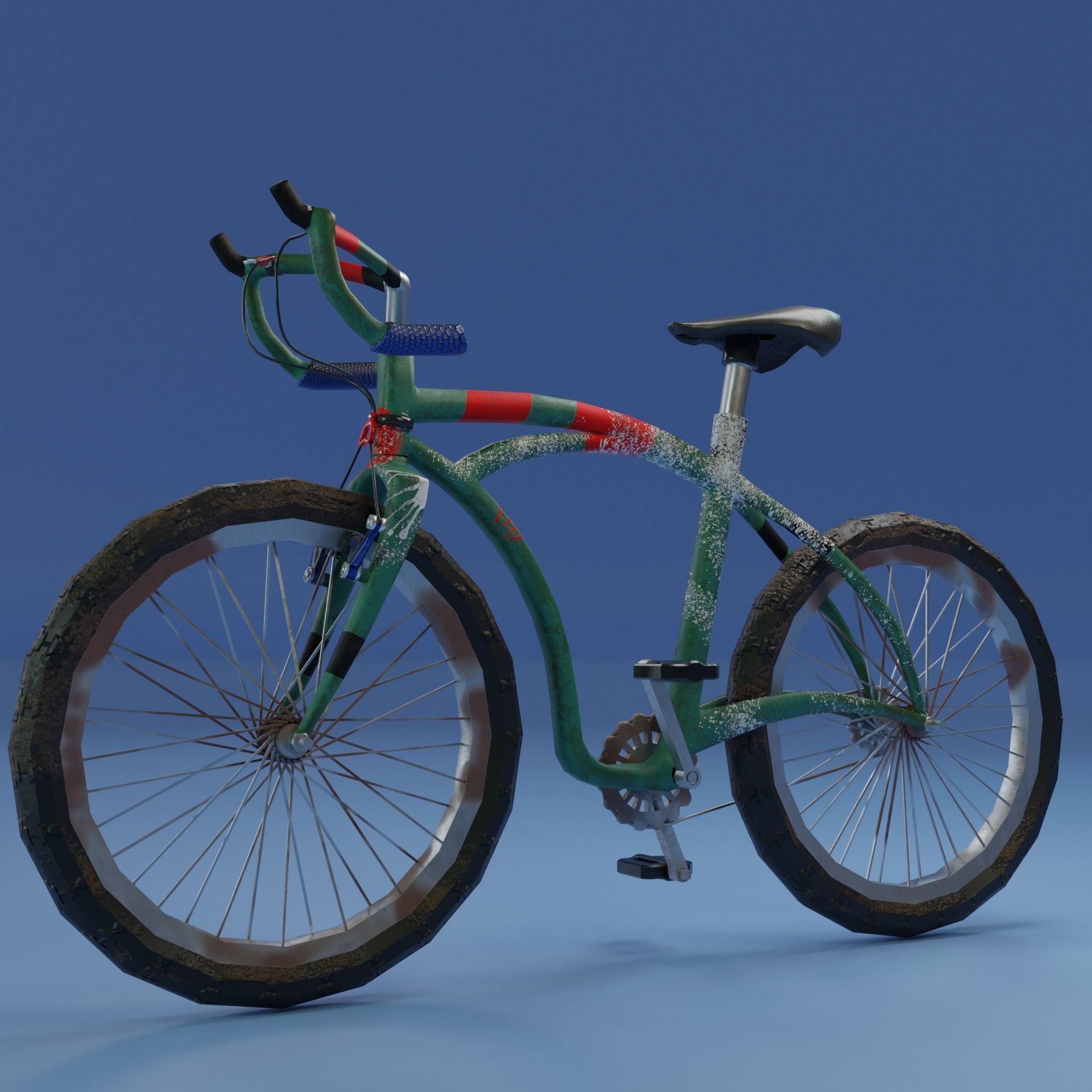 Bicycle LOW POLY BPR Low-poly 3D model_1