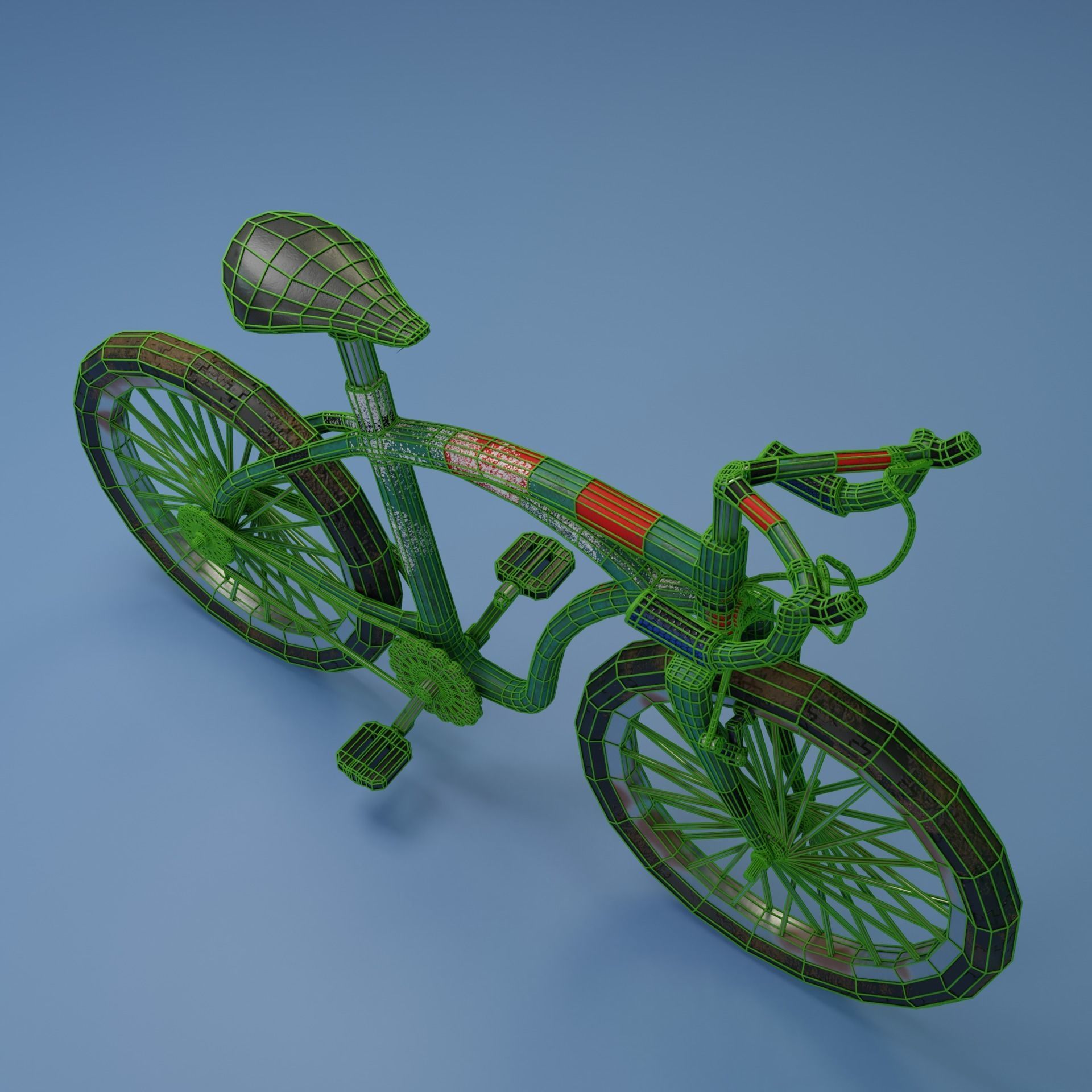 Bicycle LOW POLY BPR Low-poly 3D model_11