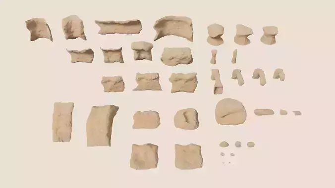 Environmental Sandy Rocks Vol3 - Game Ready and PBR