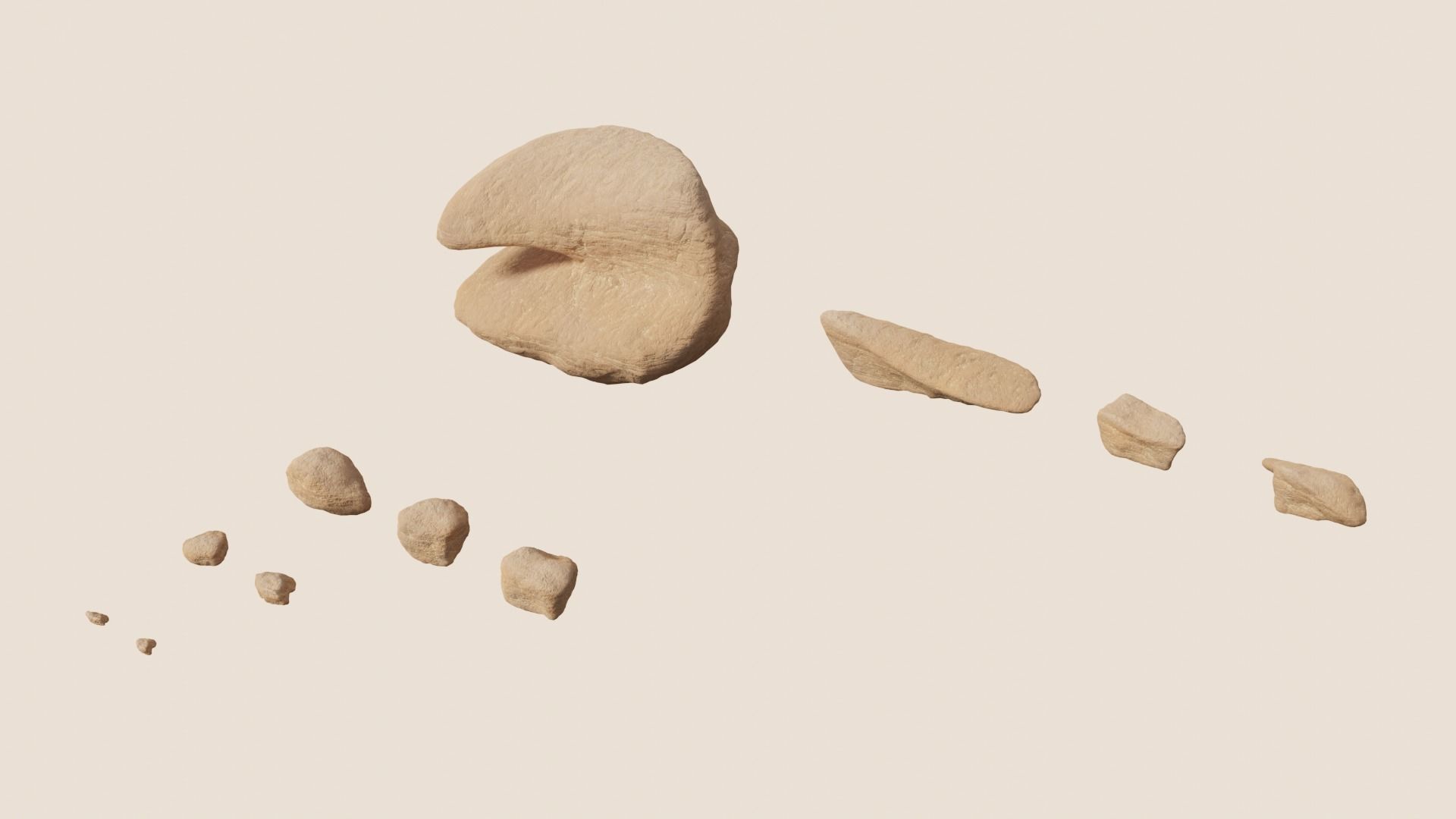 Environmental Sandy Rocks Vol3 - Game Ready and PBR Low-poly 3D model_5