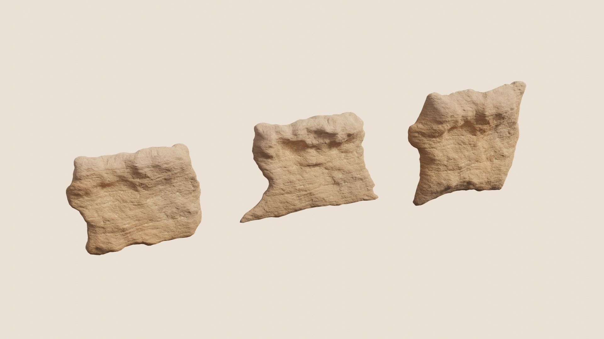 Environmental Sandy Rocks Vol3 - Game Ready and PBR Low-poly 3D model_19