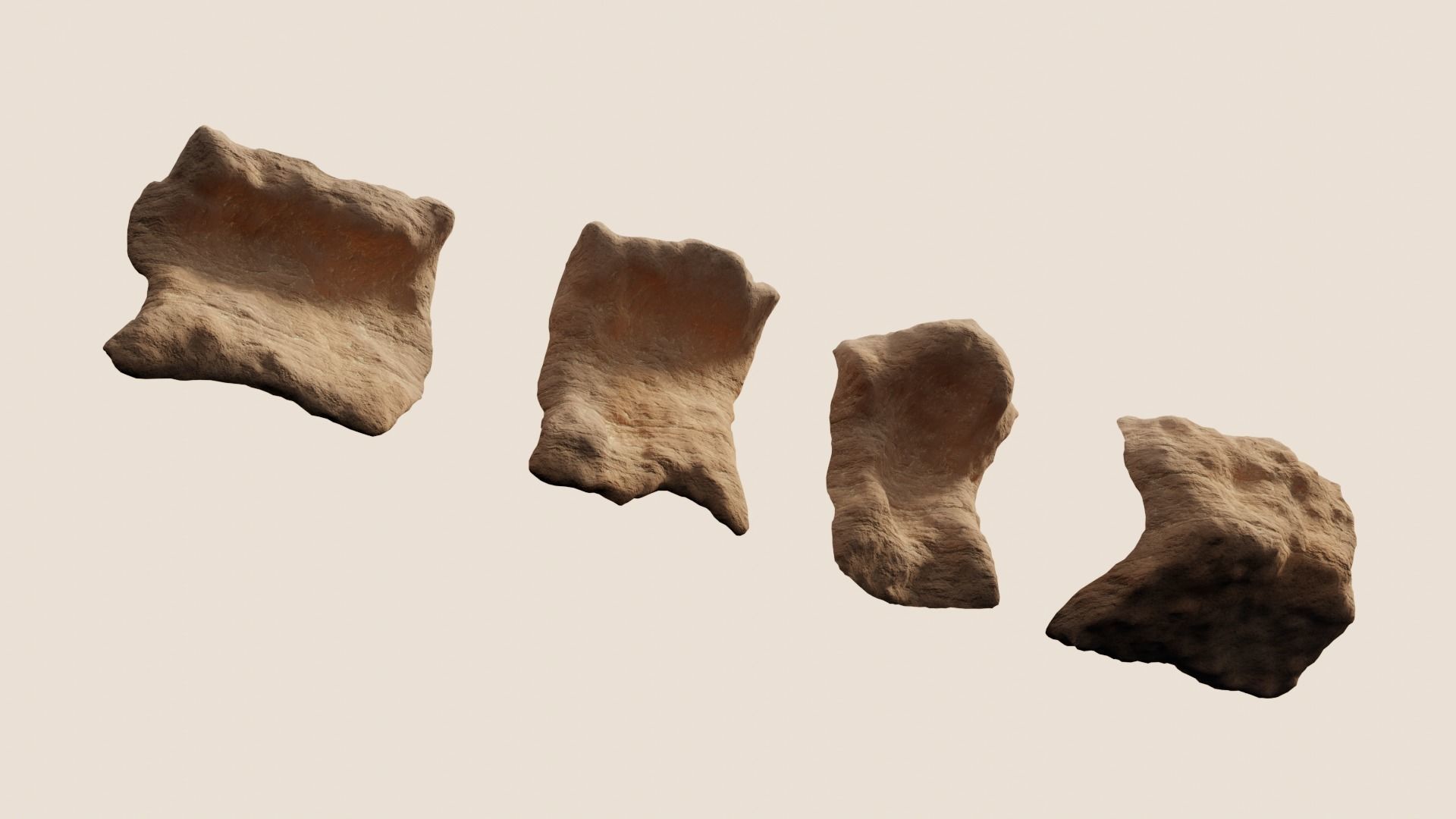 Environmental Sandy Rocks Vol3 - Game Ready and PBR Low-poly 3D model_21