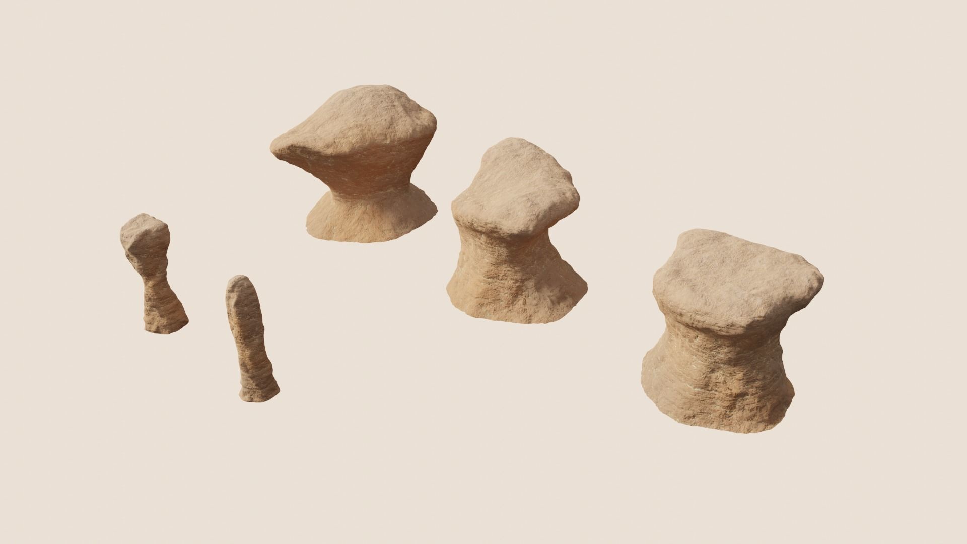 Environmental Sandy Rocks Vol3 - Game Ready and PBR Low-poly 3D model_6