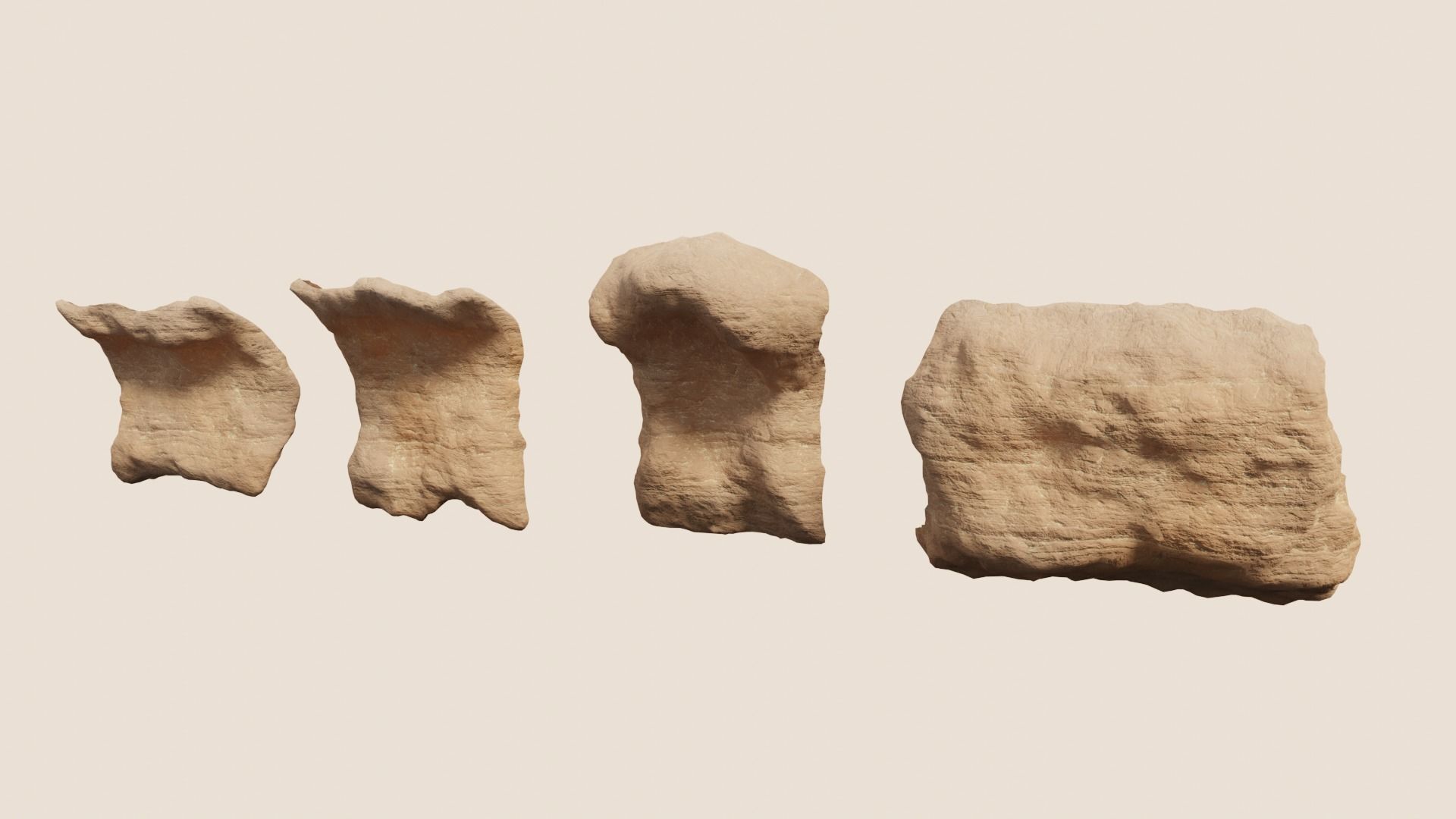 Environmental Sandy Rocks Vol3 - Game Ready and PBR Low-poly 3D model_20