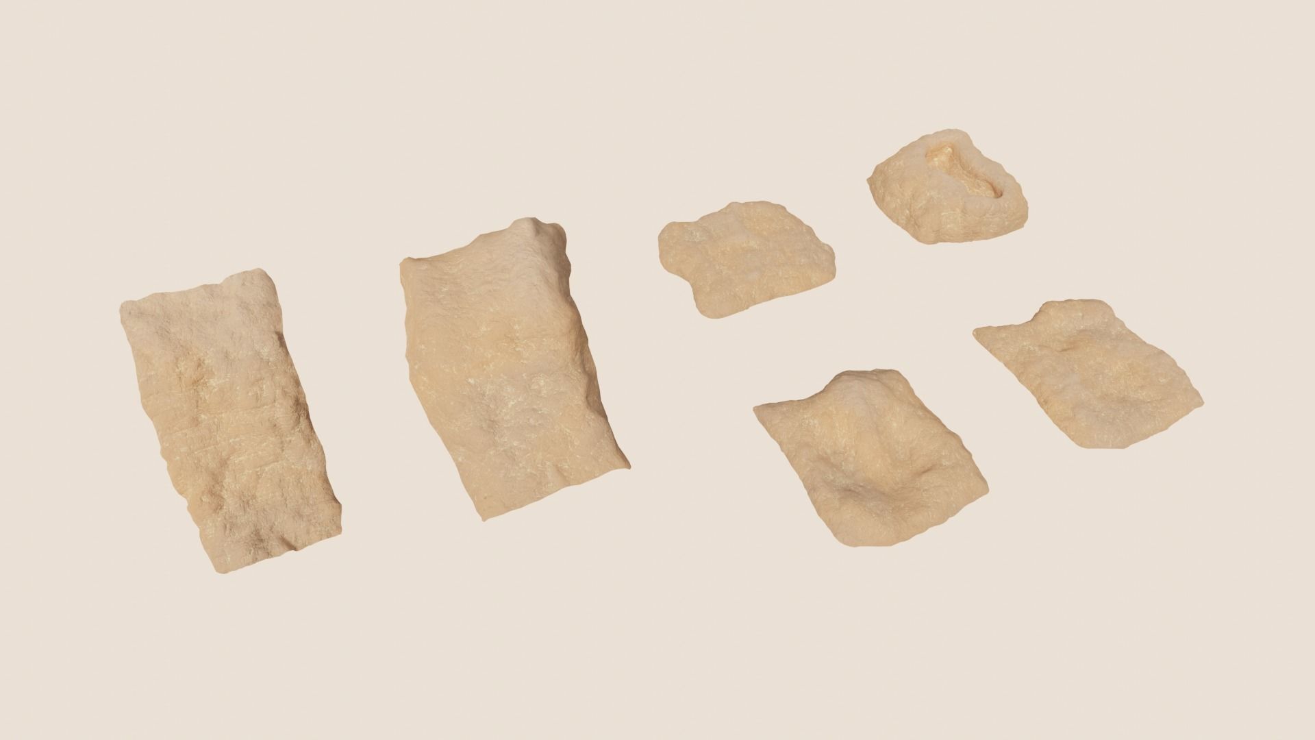 Environmental Sandy Rocks Vol3 - Game Ready and PBR Low-poly 3D model_3