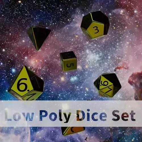 Yellow Metal Dice Set