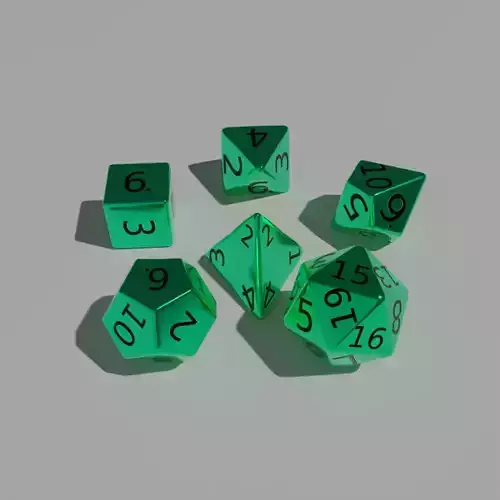 Teal Metal Dice Set