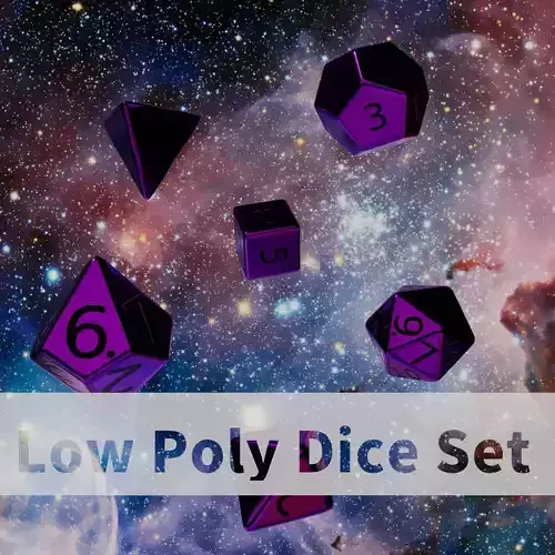 Purple Metal Dice Set