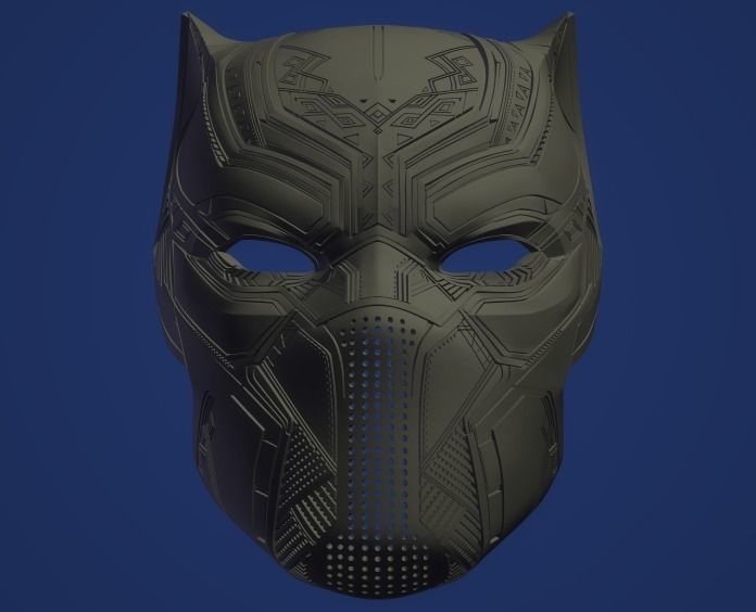 Black Panther Civil War Helmet STL File - New Unique Pattern 3D print model_1