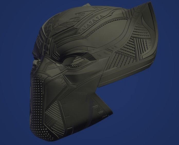Black Panther Civil War Helmet STL File - New Unique Pattern 3D print model_2