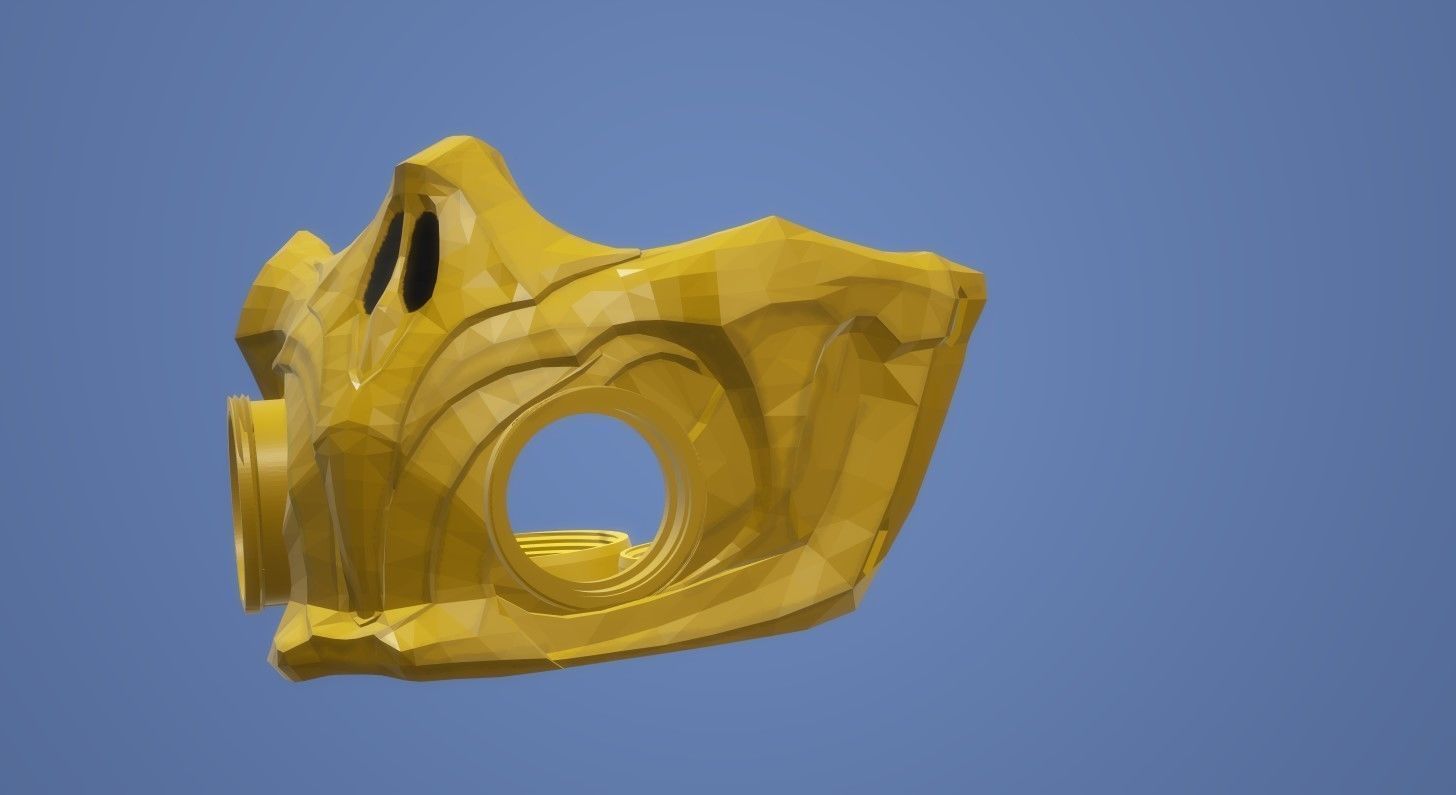STL scorpian mask with unique filtration system - Mortal Kombat 3D print model_2
