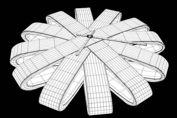 Clock made out of marble 3D model_5