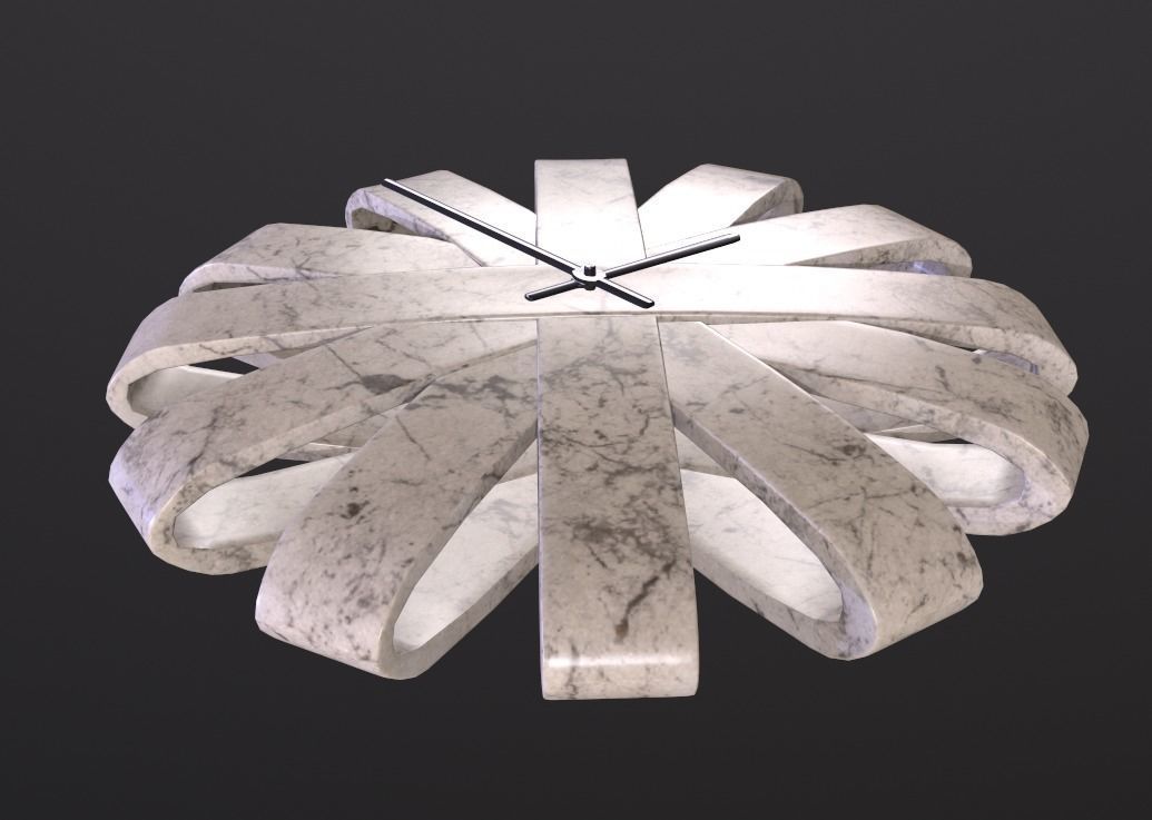Clock made out of marble 3D model_2