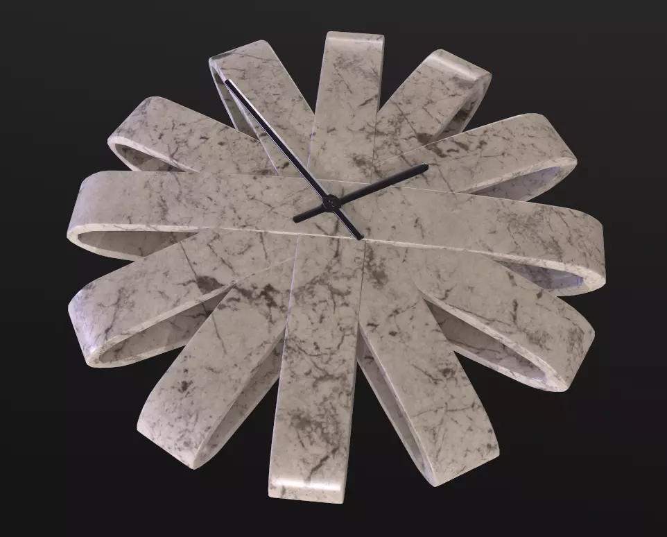 Clock made out of marble 3D model_0