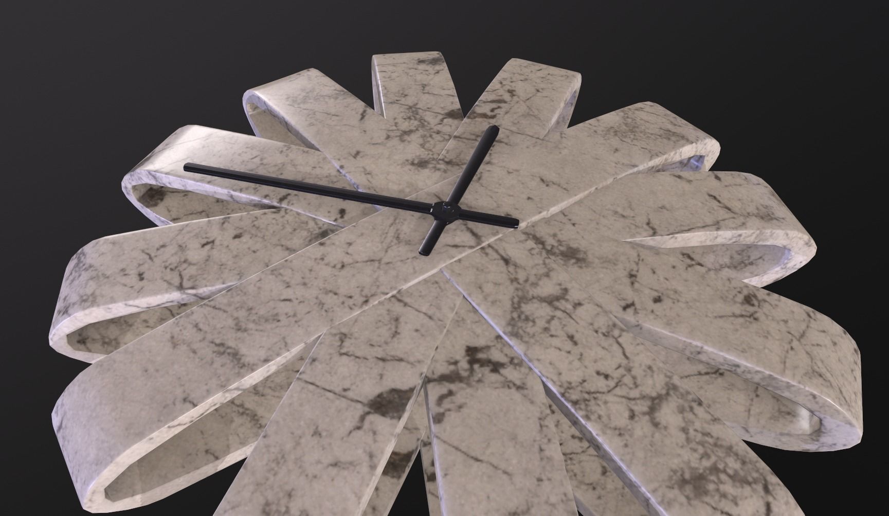 Clock made out of marble 3D model_4
