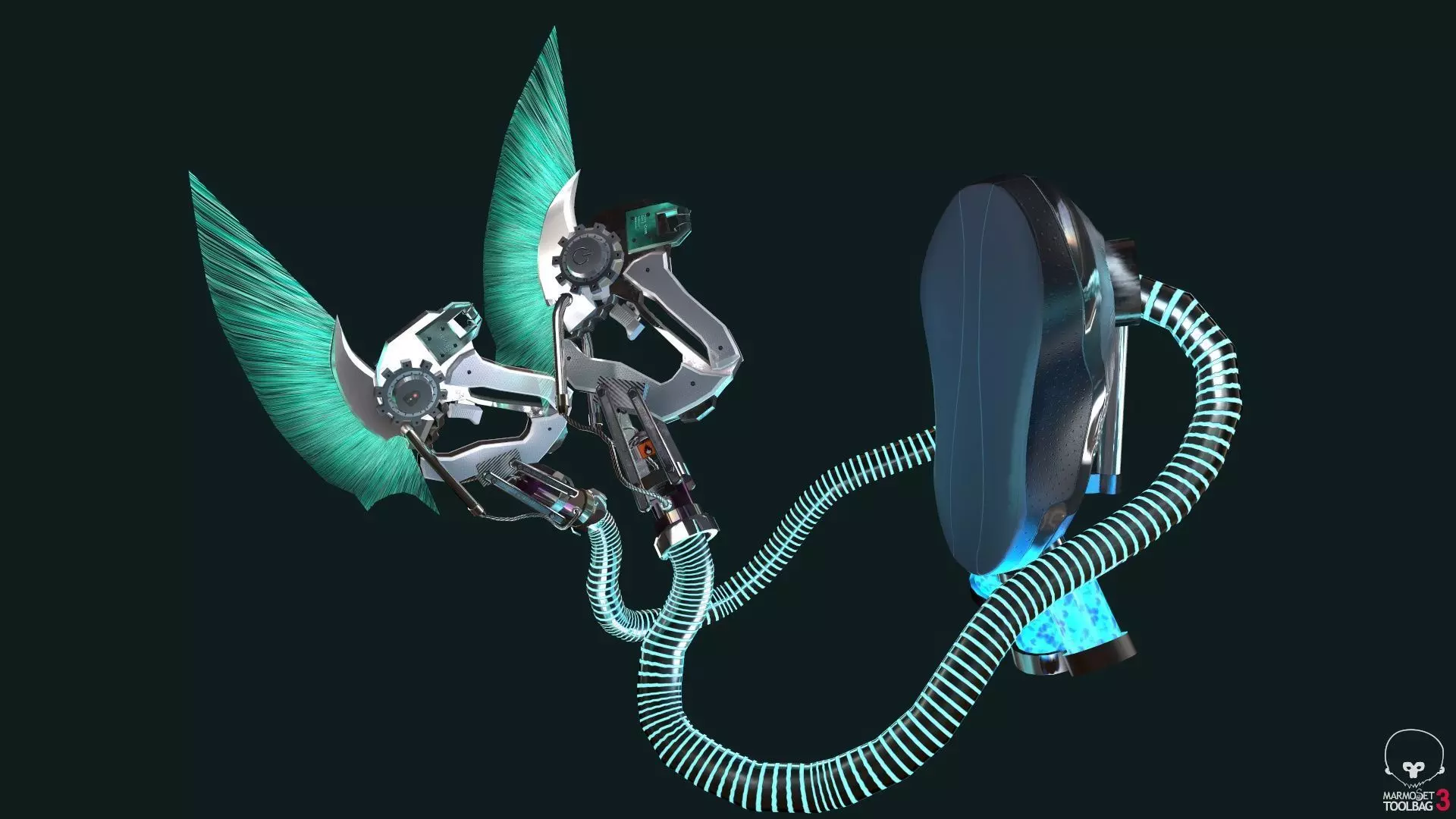 cyber daggers Low-poly 3D model_0