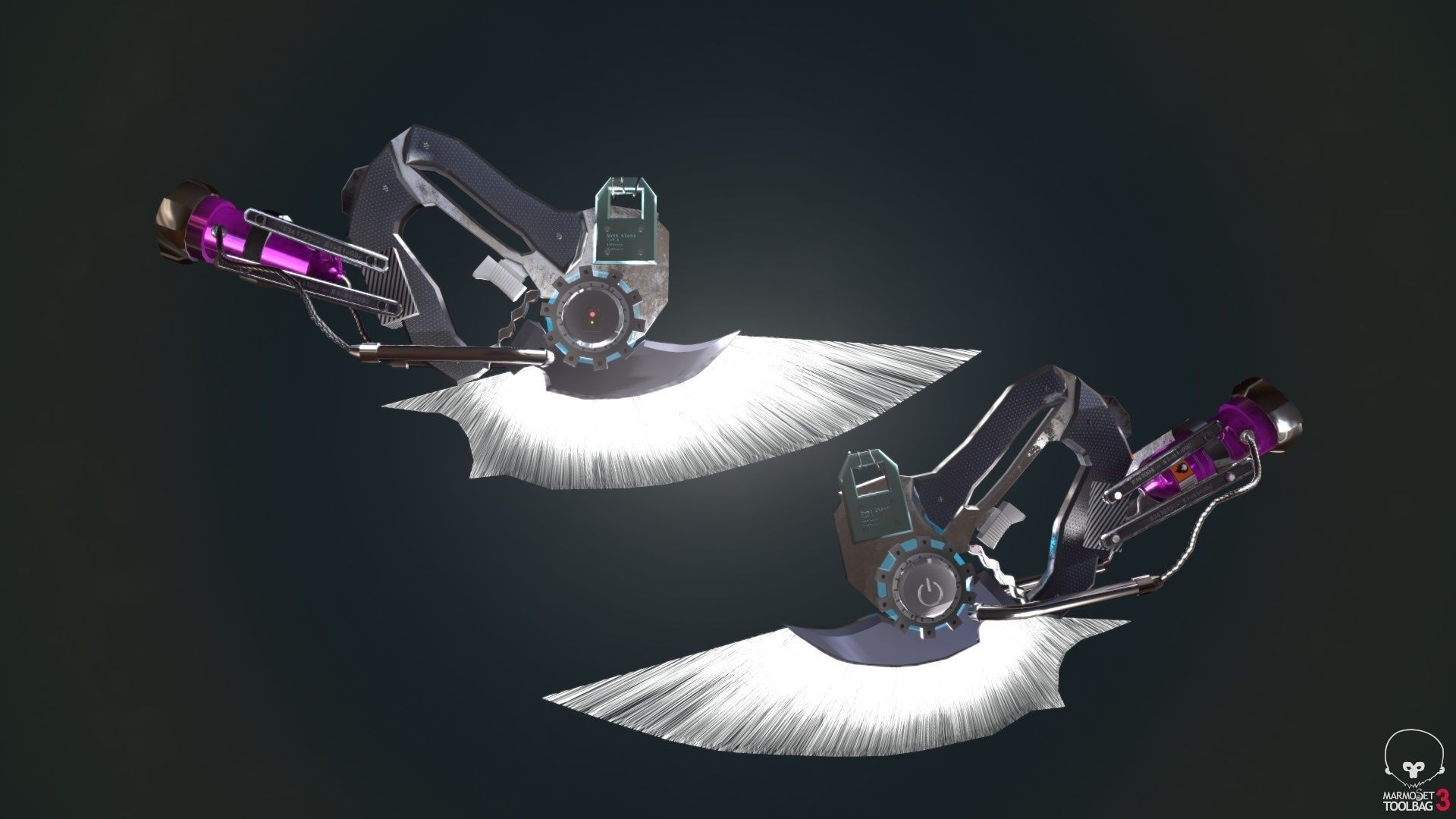 cyber daggers Low-poly 3D model_5