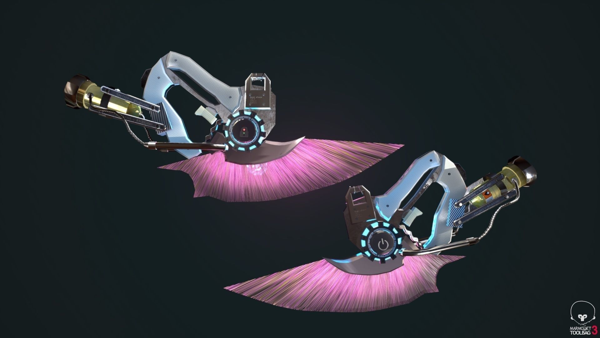 cyber daggers Low-poly 3D model_3