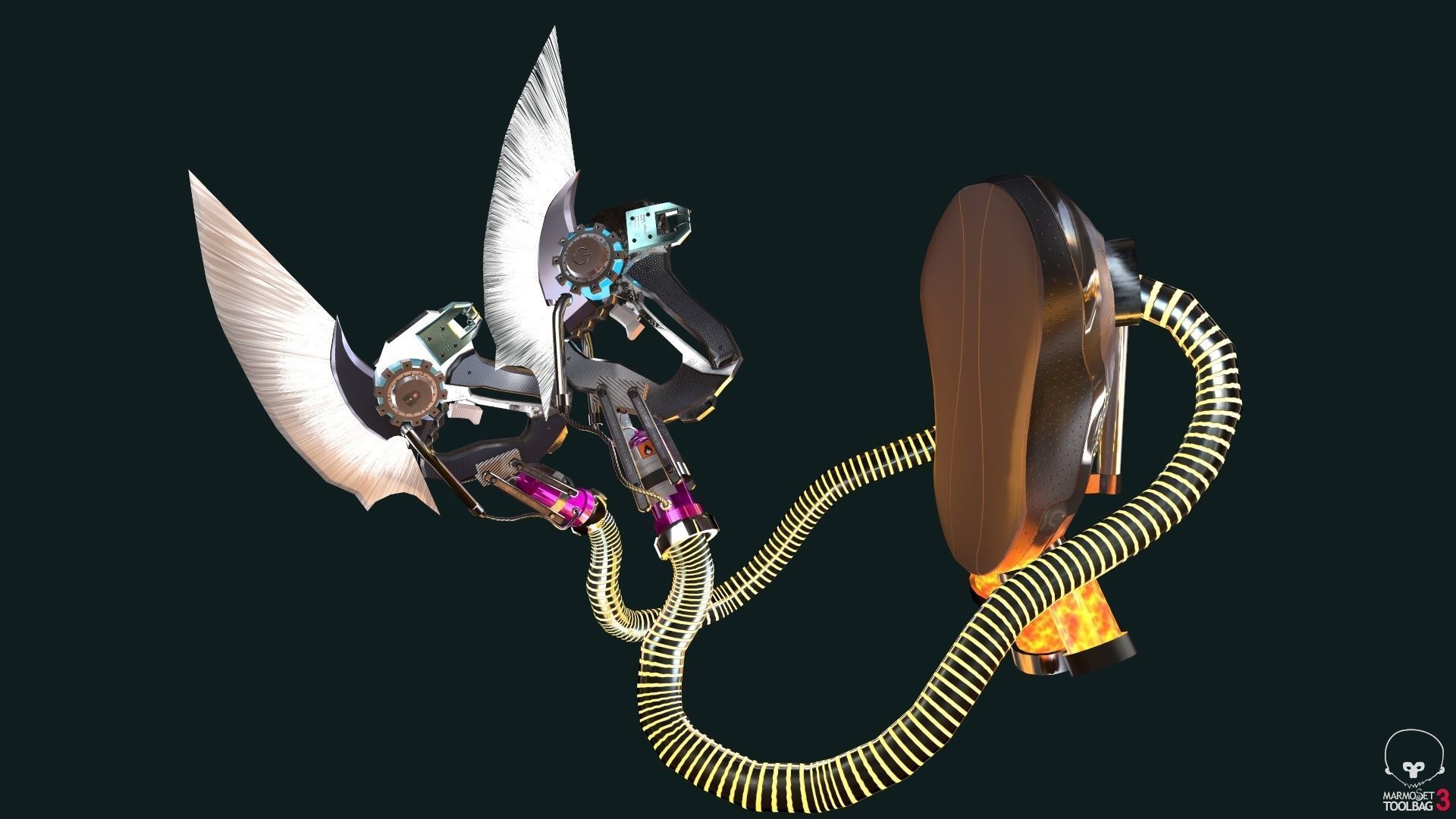 cyber daggers Low-poly 3D model_4