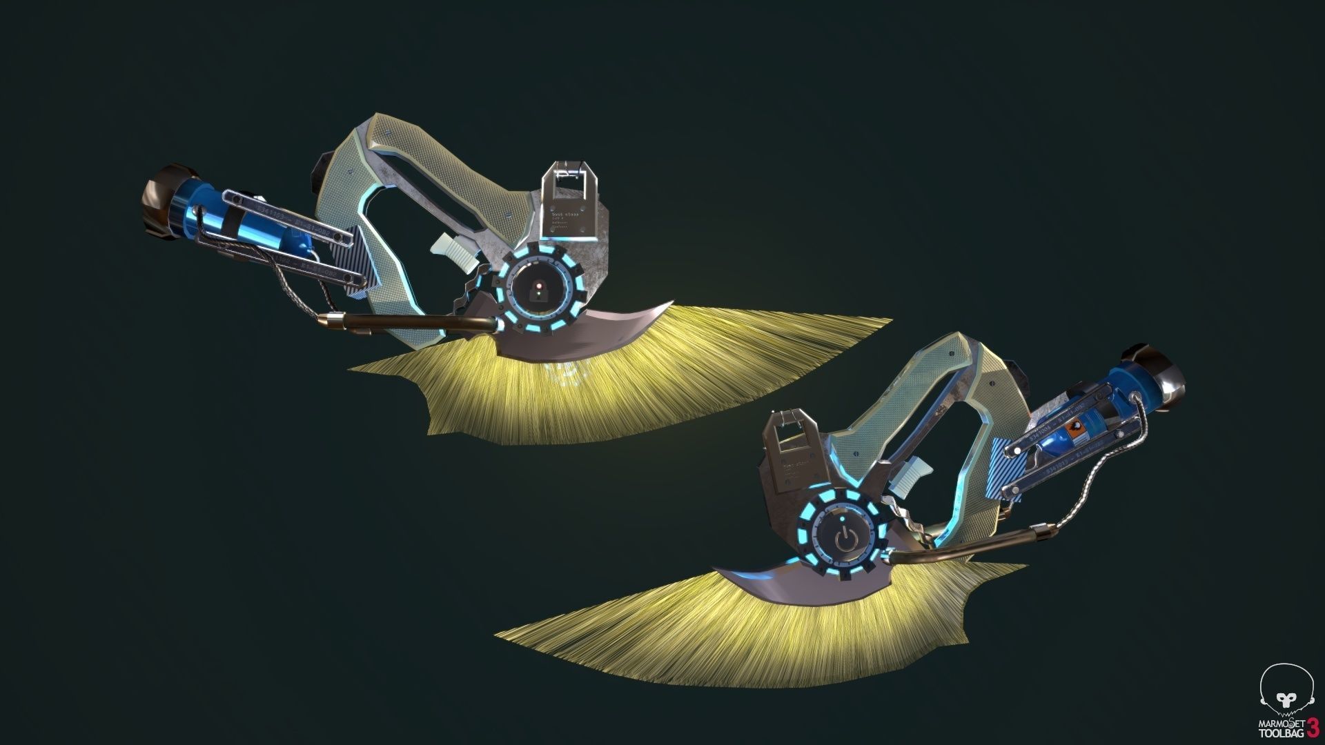 cyber daggers Low-poly 3D model_7