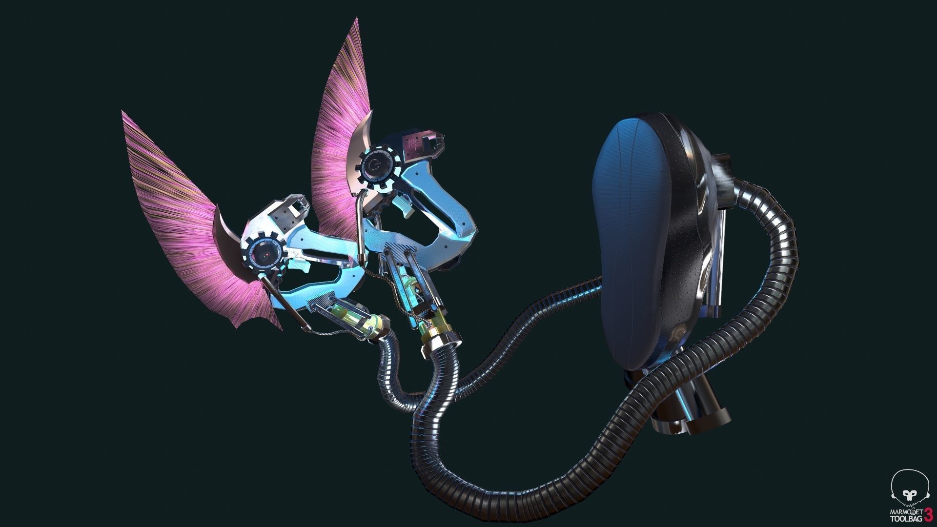 cyber daggers Low-poly 3D model_2