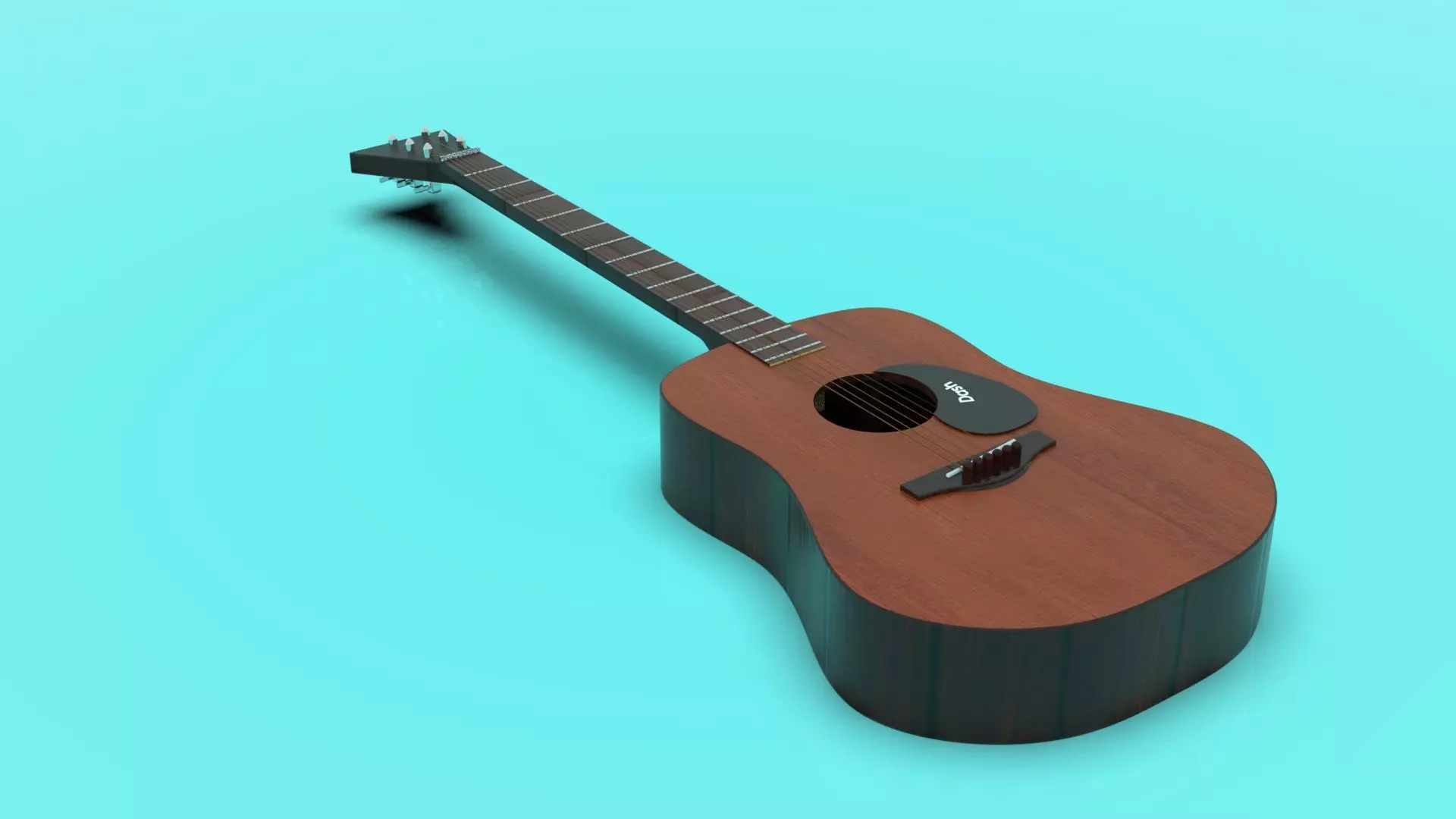 Guitar Acoustic Low-poly 3D model