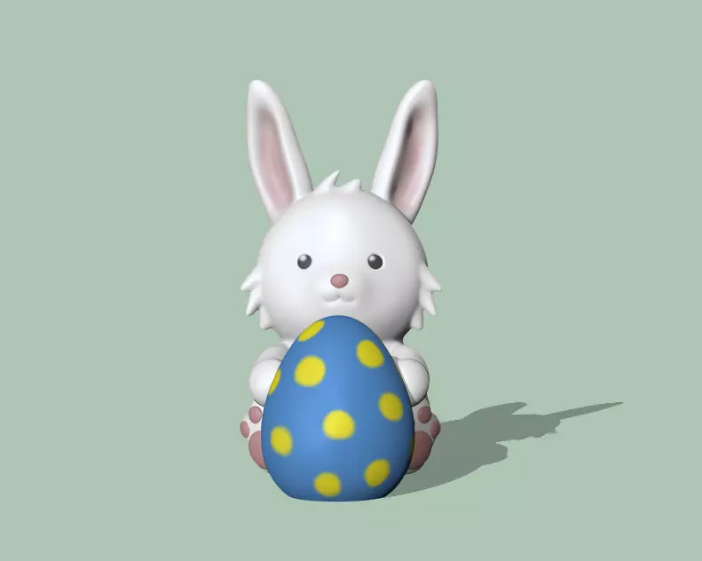 Cute Egg Bunny 3D print model_0