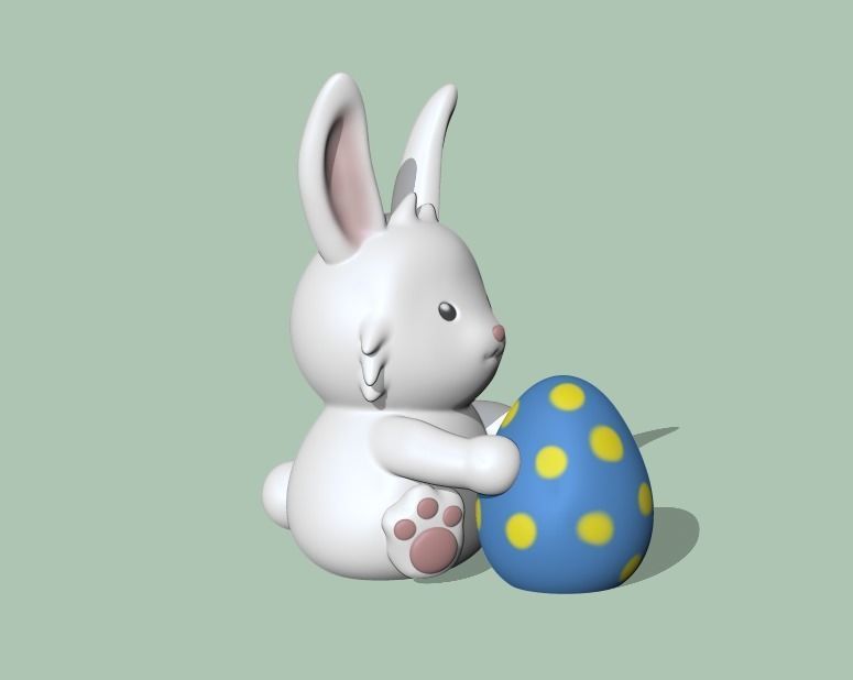 Cute Egg Bunny 3D print model_1