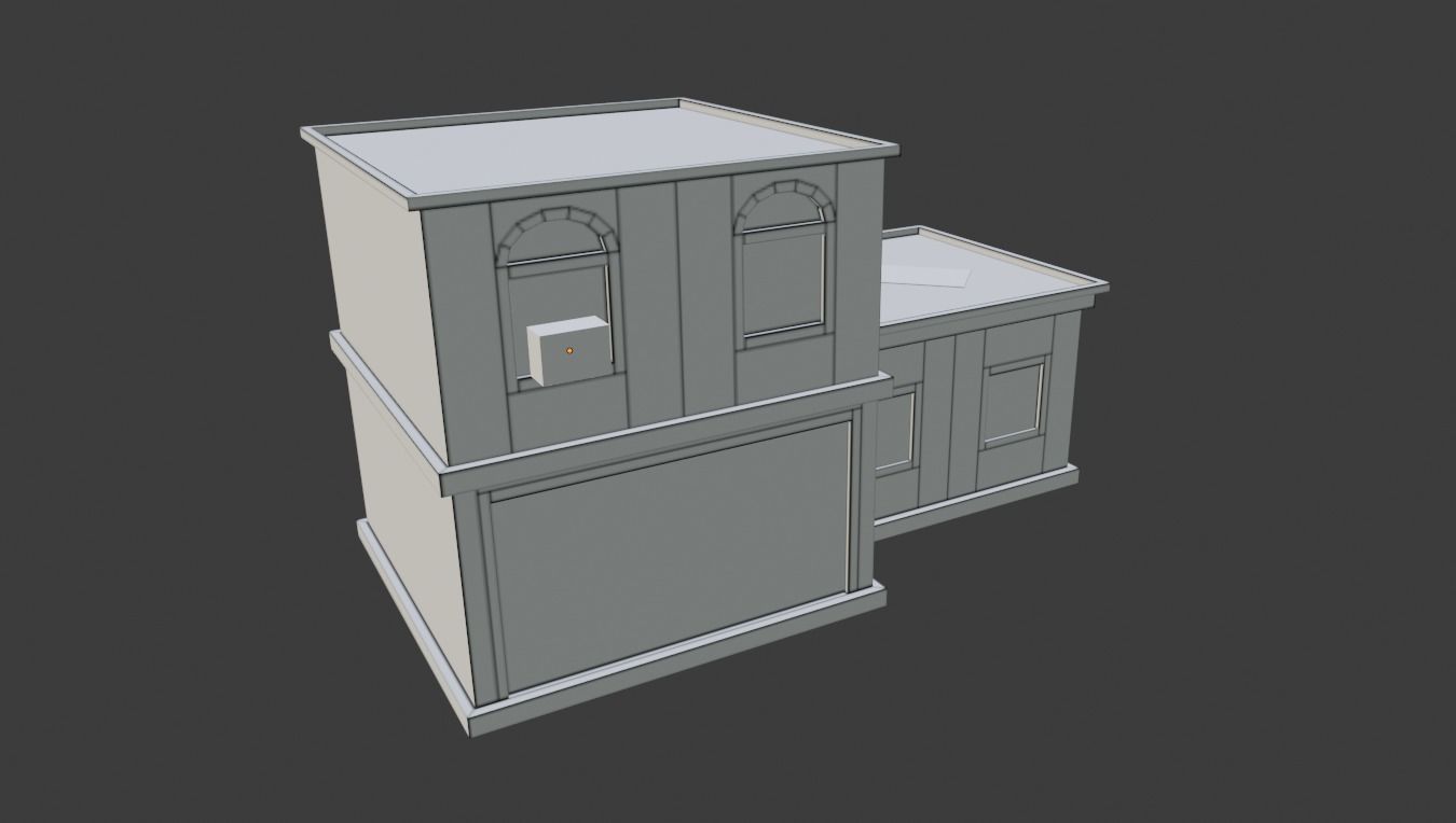 Building 2 Low-poly 3D model_3