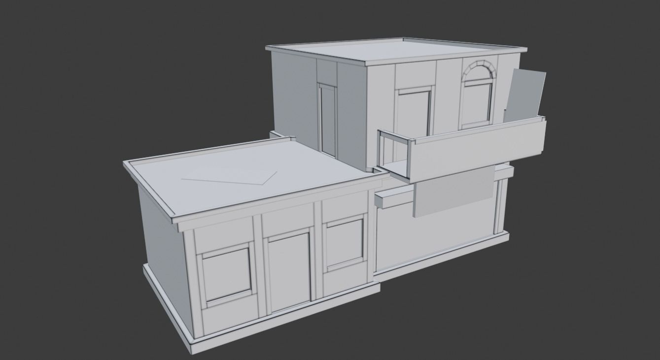 Building 2 Low-poly 3D model_2