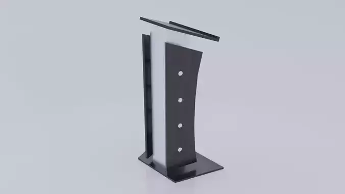 Modern Metallic lectern Low-poly 3D model